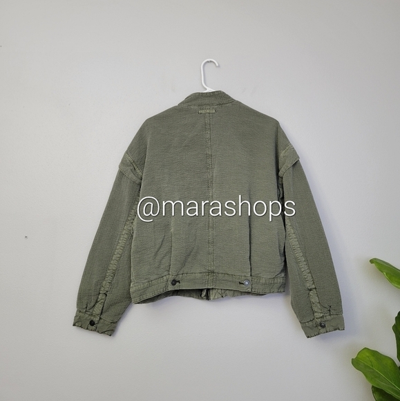 Free People Florence Bomber in Olive Smoke - Picture 4 of 6